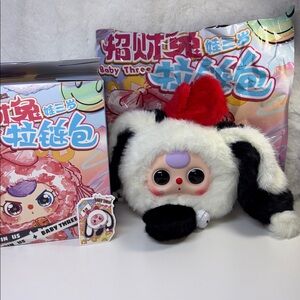 Baby Three Lucky Rabbit Zipper Bag Plush Confirmed Blind Box